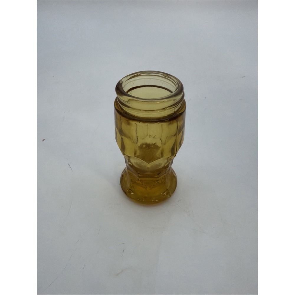 Mid Century Amber Glass Salt or Pepper Shaker Replacement Base Retro NO CAP